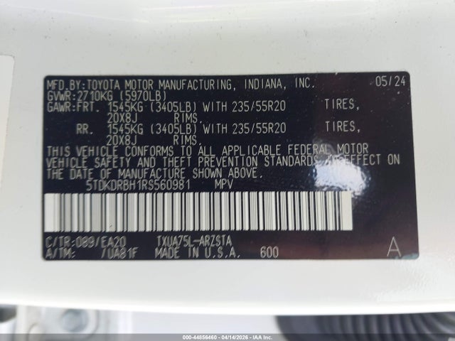 Toyota Highlander Xse 2024 5TDKDRBH1RS560981 Image 9