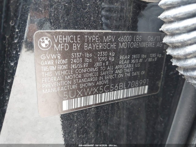 Aukcja sprzedaży 2011 Bmw X3 Xdrive28i, vin: 5UXWX5C56BL708991, numer aukcji: 44856499