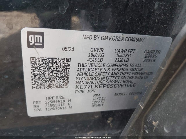 Продаж на аукціоні авто 2025 Chevrolet Trax Fwd Activ, vin: KL77LKEP8SC061666, номер лоту: 44856515