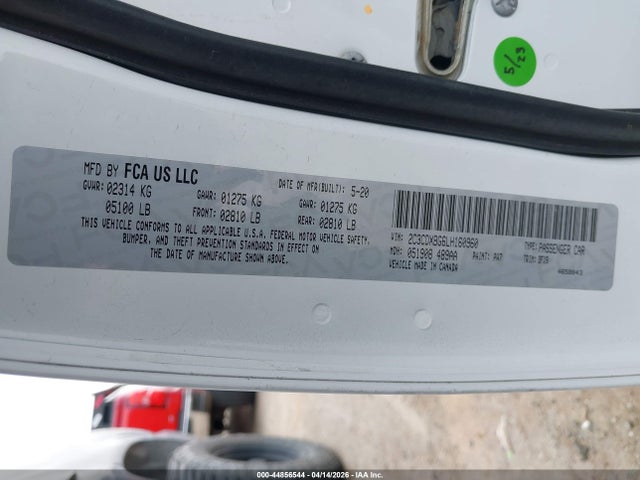 Aukcja sprzedaży 2020 Dodge Charger Sxt Rwd, vin: 2C3CDXBG6LH160960, numer aukcji: 44856544