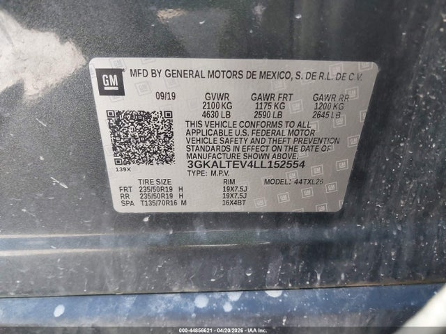 44856621 :رقم المزاد ، 3GKALTEV4LL152554 vin ، 2020 Gmc Terrain Awd Sle مزاد بيع