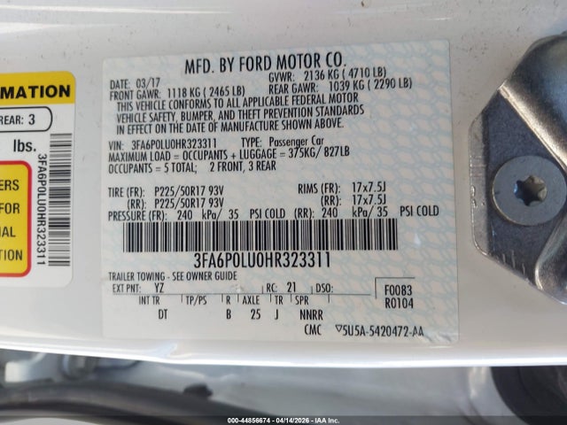 2017 FORD FUSION HYBRID 3FA6P0LU0HR323311 Photo 8