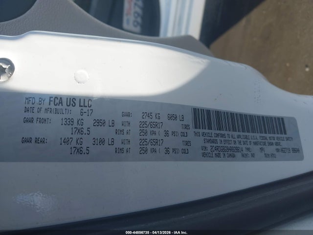 Auction sale of the 2017 Dodge Grand Caravan Se, vin: 2C4RDGBG9HR828614, lot number: 44856735