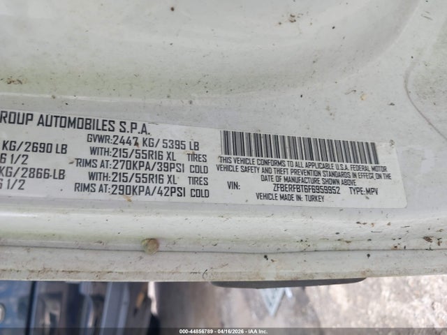 Продаж на аукціоні авто 2015 Ram Promaster City Tradesman Slt, vin: ZFBERFBT6F6959952, номер лоту: 44856789