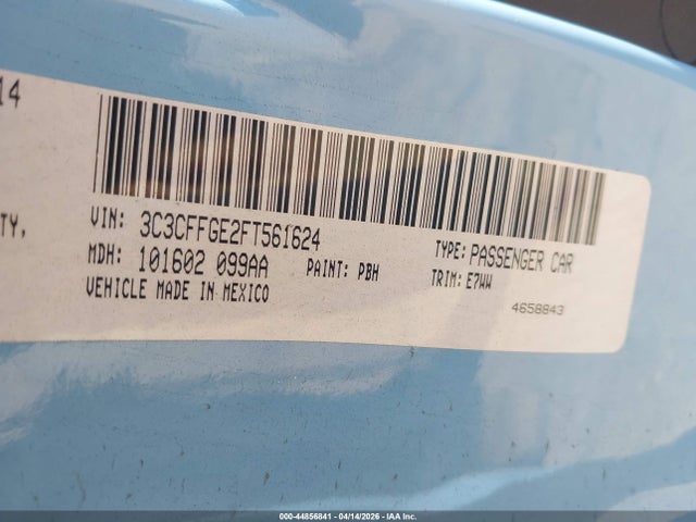 3C3CFFGE2FT561624 Fiat 500E BATTERY ELECTRIC