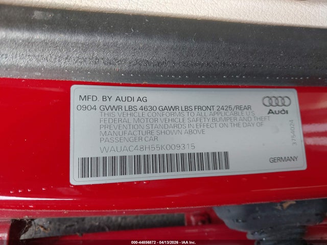 2005 AUDI A4 WAUAC48H55K009315 Photo 8