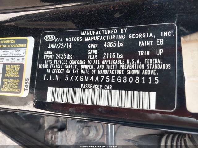 5XXGM4A75EG308115 KIA Optima Lx