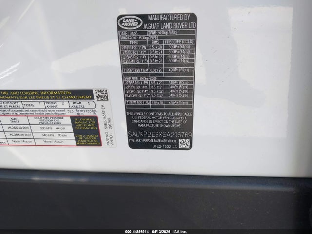 SALKPBE9XSA296769 Land Rover Range Rover P530 Se 7 Seat