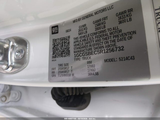 Aukcja sprzedaży 2024 Chevrolet Colorado 2wd Wt, vin: 1GCGSBEC5R1256732, numer aukcji: 44857105