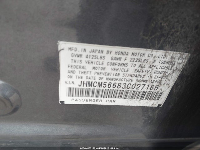 Aukcja sprzedaży 2003 Honda Accord 2.4 Ex, vin: JHMCM56683C027166, numer aukcji: 44857152