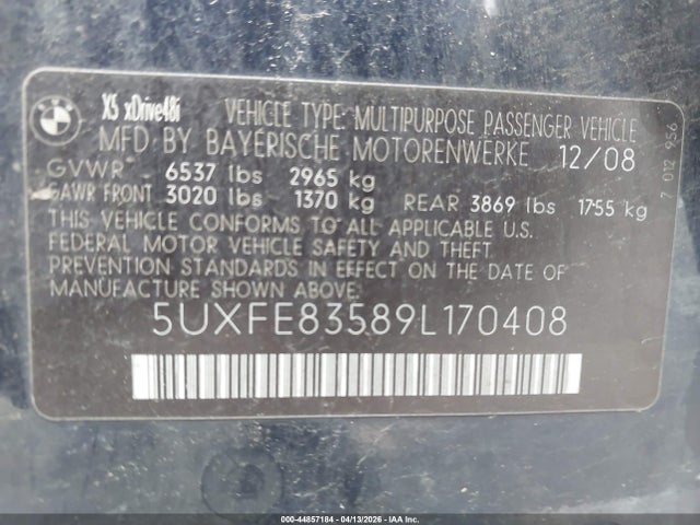 2009 BMW X5 5UXFE83589L170408 Photo 8