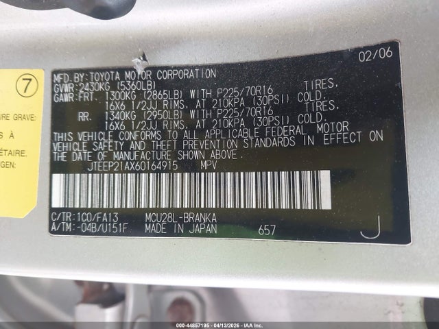 2006 TOYOTA HIGHLANDER JTEEP21AX60164915 Photo 8