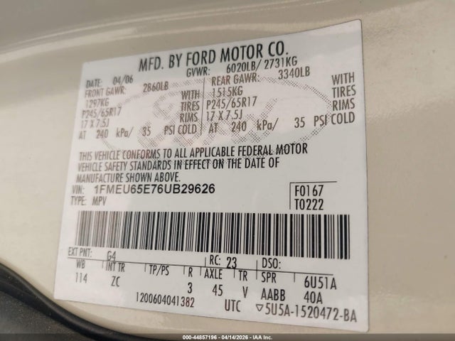 2006 FORD EXPLORER 1FMEU65E76UB29626 Photo 8