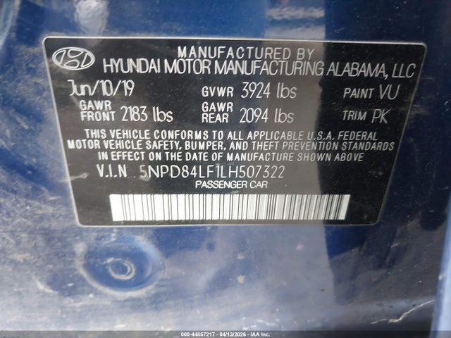 Hyundai ELANTRA SEL 2020 5NPD84LF1LH507322 Image 9