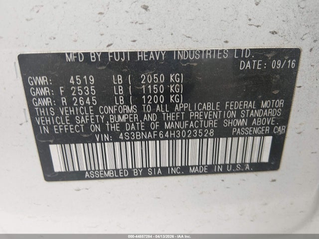 4S3BNAF64H3023528 Subaru Legacy 2.5i Premium