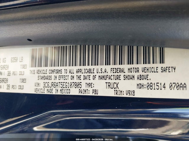 Auction sale of the 2014 Ram 1500 Express, vin: 3C6JR6AT5EG107805, lot number: 44857322