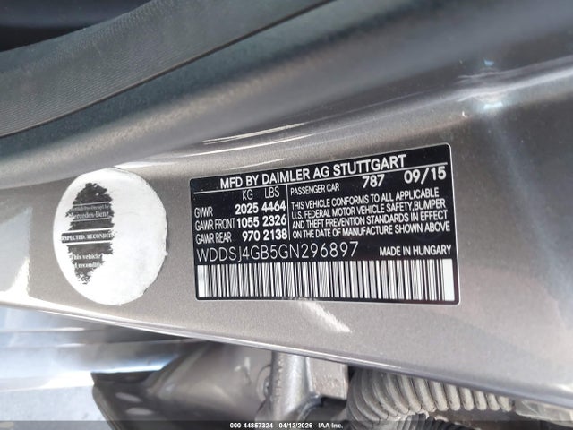 44857324 :رقم المزاد ، WDDSJ4GB5GN296897 vin ، 2016 Mercedes-benz Cla 250 4matic مزاد بيع
