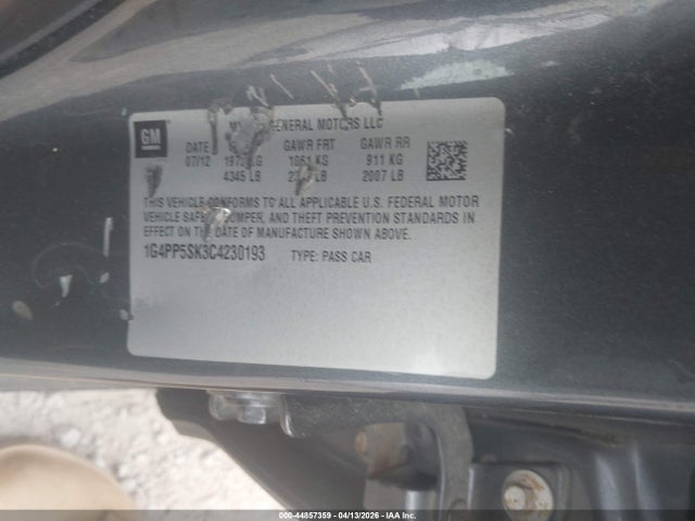 Продажа на аукционе авто 2012 Buick Verano, vin: 1G4PP5SK3C4230193, номер лота: 44857359