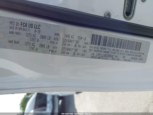 1C4PJLLX2KD266542 Jeep Cherokee Latitude Plus Fwd
