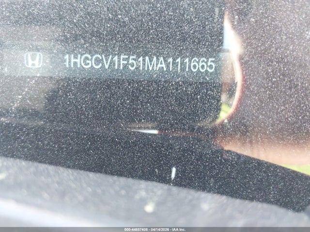 44857408 :رقم المزاد ، 1HGCV1F51MA111665 vin ، 2021 Honda Accord Ex-l مزاد بيع