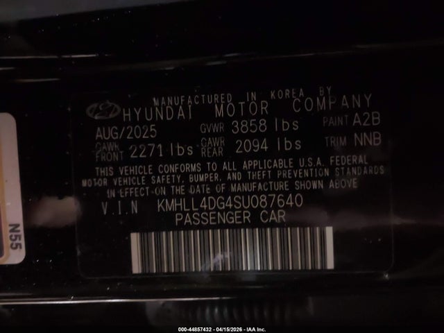 Продажа на аукционе авто 2025 Hyundai Elantra Se, vin: KMHLL4DG4SU087640, номер лота: 44857432