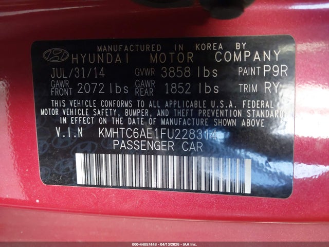 2015 HYUNDAI VELOSTER KMHTC6AE1FU228314 Photo 8