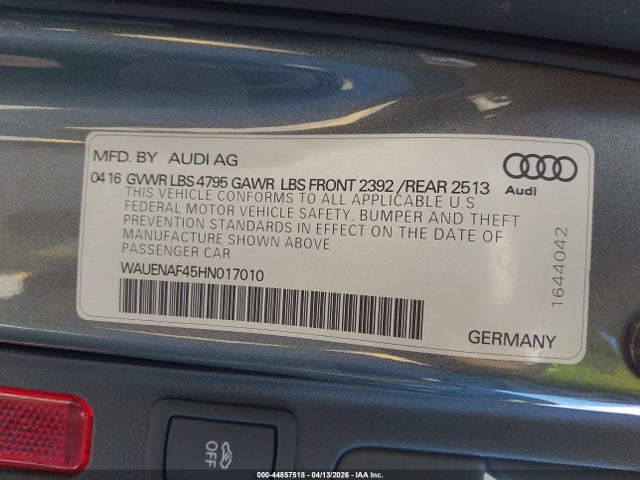WAUENAF45HN017010 Audi A4 2.0t Premium