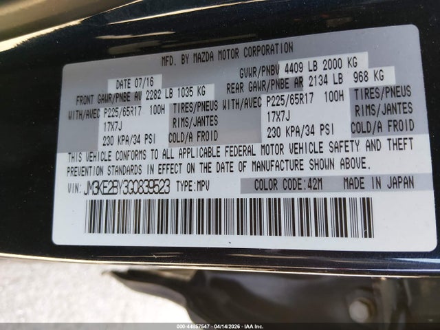 JM3KE2BY3G0839523 Mazda CX-5 SPORT