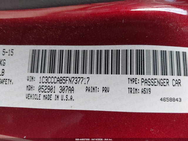 Aukcja sprzedaży 2015 Chrysler 200 Limited, vin: 1C3CCCAB5FN737717, numer aukcji: 44857558