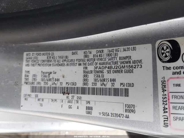 2016 FORD FIESTA 3FADP4BJ2GM156273 Photo 8