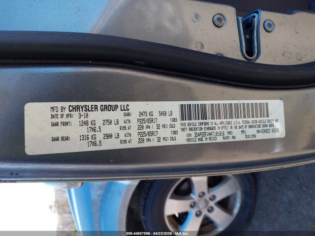 2010 Dodge Journey Sxt მანქანა იყიდება აუქციონზე, vin: 3D4PG5FV4AT181816, აუქციონის ნომერი: 44857596