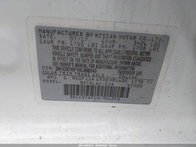 Nissan Versa 1.6 S+ 2017 3N1CN7AP1HL906243 Image 9