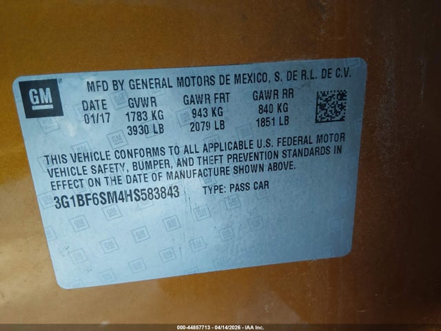 Chevrolet Cruze Premier Auto 2017 3G1BF6SM4HS583843 Image 9