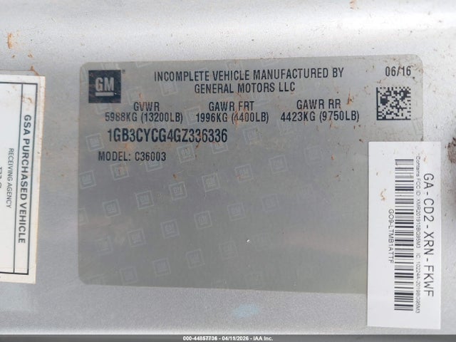 1GB3CYCG4GZ336336 Chevrolet Silverado 3500hd Chassis Wt