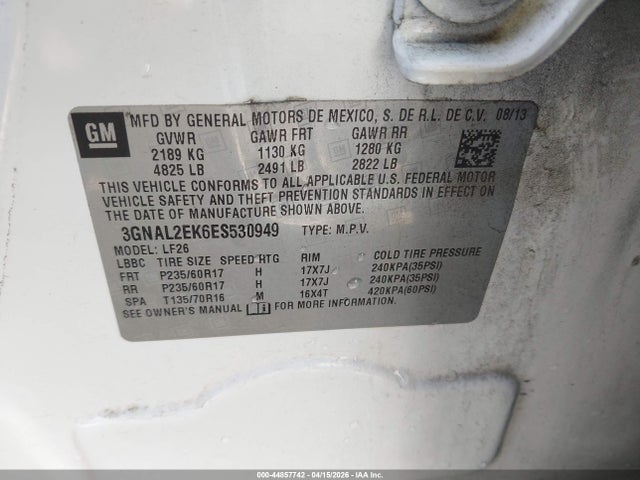 3GNAL2EK6ES530949 Chevrolet Captiva Sport 2ls