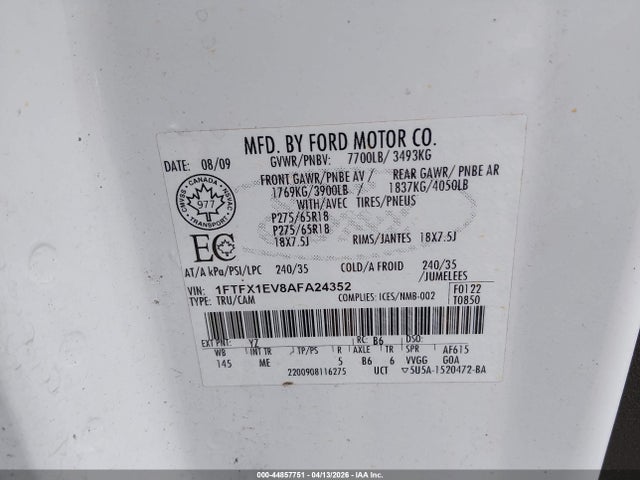 2010 FORD F-150 1FTFX1EV8AFA24352 Photo 8