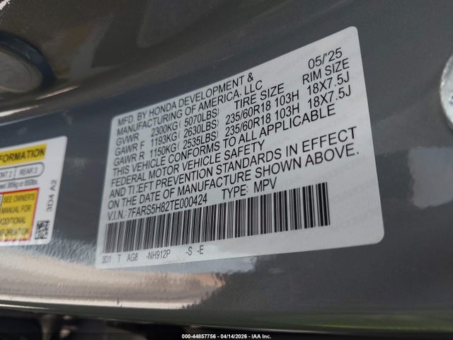 7FARS5H82TE000424 Honda Cr-v Hybrid 2wd Sport-l