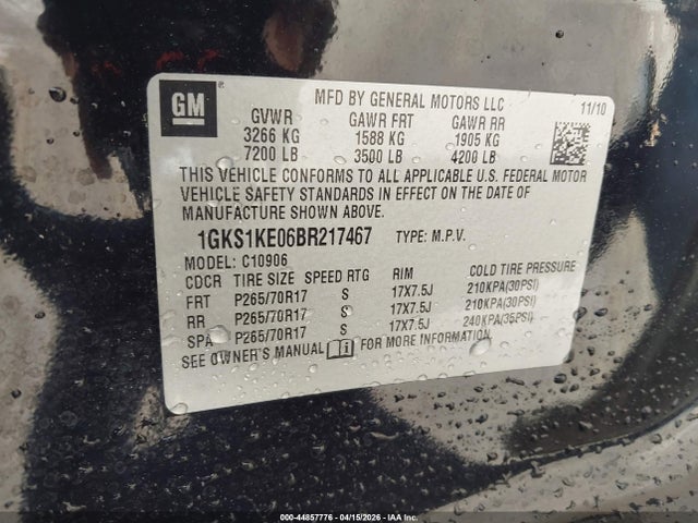 Продаж на аукціоні авто 2011 Gmc Yukon Xl 1500 Slt, vin: 1GKS1KE06BR217467, номер лоту: 44857776