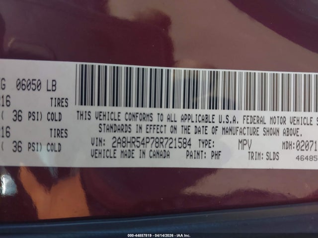 2008 CHRYSLER TOWN & COUNTRY 2A8HR54P78R721584 Photo 8