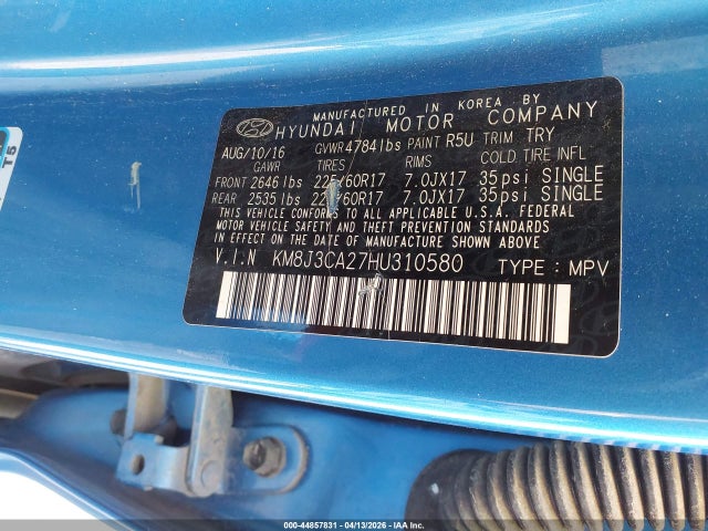 Hyundai Tucson Eco 2017 KM8J3CA27HU310580 Image 9