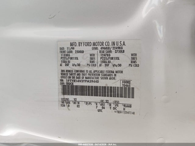 2000 FORD RANGER 1FTYR14V3YPA59440 Photo 8