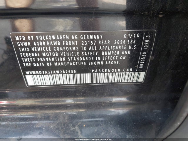 Aukcja sprzedaży 2010 Volkswagen Gti 4-door, vin: WVWHD7AJ7AW282689, numer aukcji: 44857848