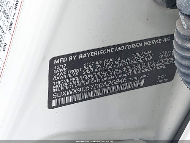 Продаж на аукціоні авто 2013 Bmw X3 Xdrive28i, vin: 5UXWX9C57D0A26846, номер лоту: 44857852