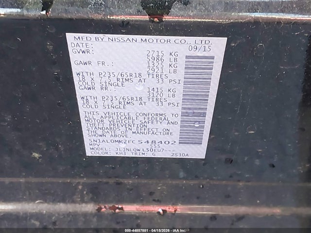 2015 INFINITI QX60 5N1AL0MM2FC548402 Photo 8