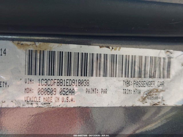 44857898 :رقم المزاد ، 1C3CDFBB1ED918038 vin ، 2014 Dodge Dart Sxt مزاد بيع