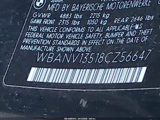 Aukcja sprzedaży 2008 Bmw 528xi, vin: WBANV13518CZ56647, numer aukcji: 44857914