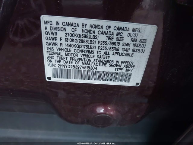2007 ACURA MDX 2HNYD28397H518304 Photo 8