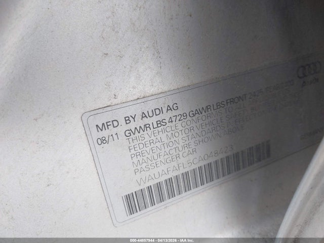 Продажа на аукционе авто 2012 Audi A4 2.0t Premium, vin: WAUAFAFL5CA048423, номер лота: 44857944