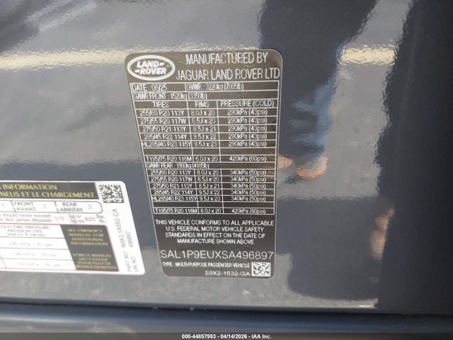 SAL1P9EUXSA496897 Land Rover Range Rover Sport P360 Se