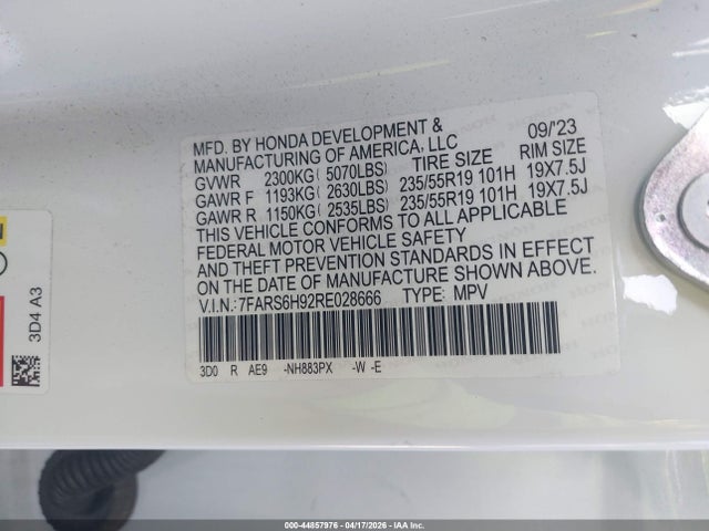 Продаж на аукціоні авто 2024 Honda Cr-v Hybrid Sport Touring, vin: 7FARS6H92RE028666, номер лоту: 44857976